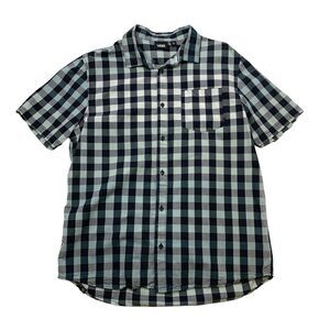 Vans Button Up Shirt Mens L Large Checkered Gingham Lightweight Cotton Skater